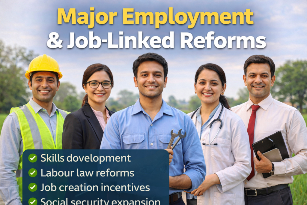 Major Employment & Job-Linked Reforms How India Is Reshaping Its Workforce Economy